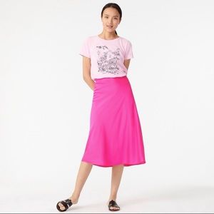 NWT J. Crew Hot Pink Pull On Slip Skirt